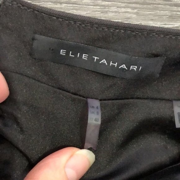 elie Tahari Dark Brown Structured Pencil Skirt, 4 - Picture 7 of 12